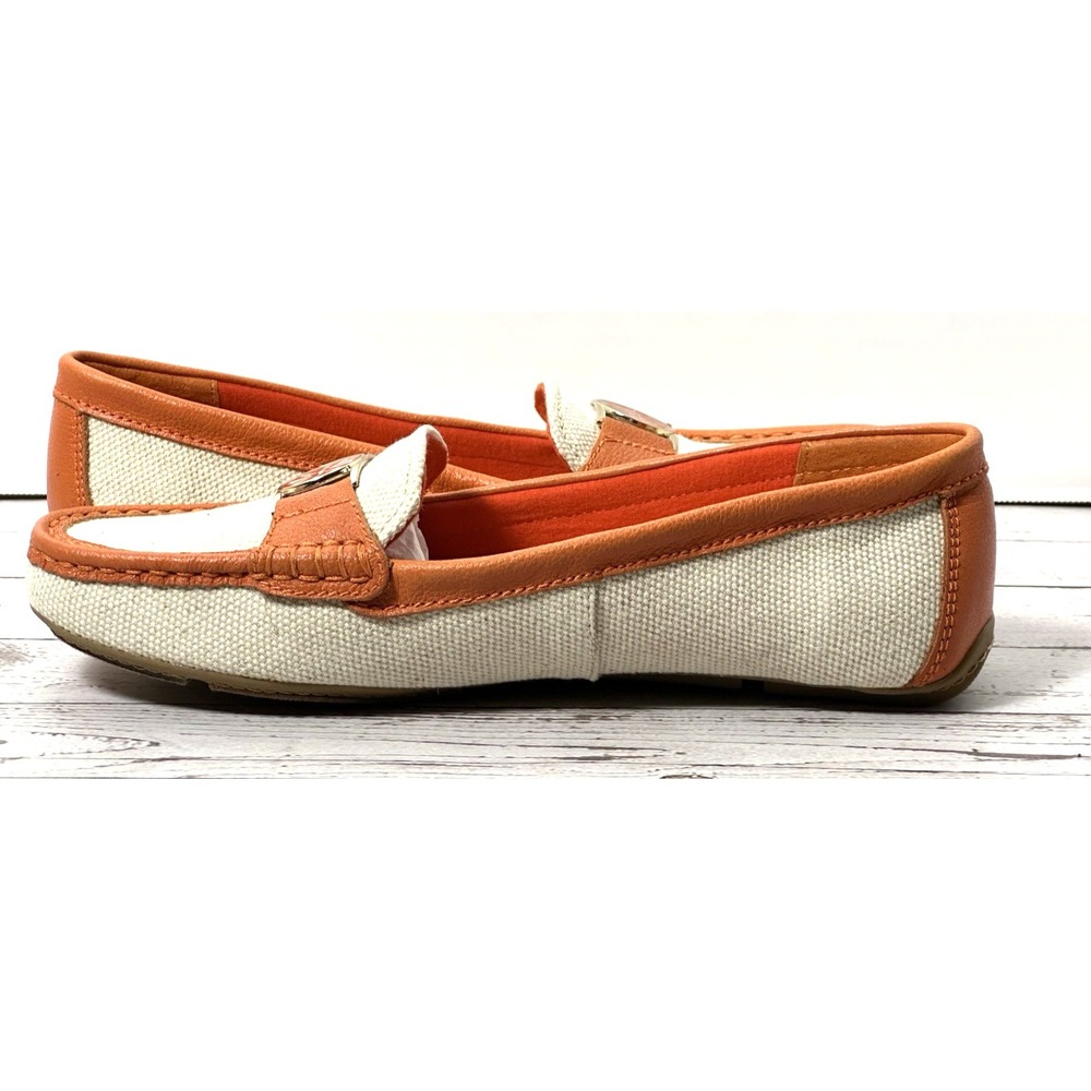 Isaac Mizrahi Live! women's loafers  Orange Trim With Canvas Size 8.5M‎ - Picture 14 of 16